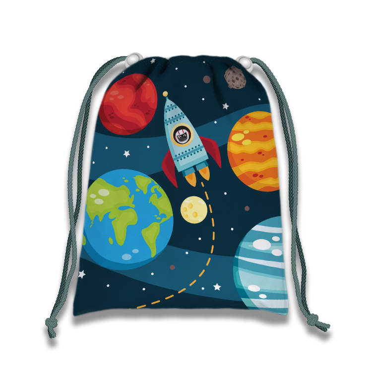 Space Solar System Drawstring Tote Bag (10 Pack) - BirthdayGalore.com