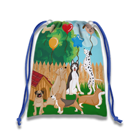 Puppy Dog Drawstring Tote Bag (10 Pack) - BirthdayGalore.com