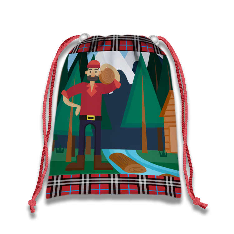 Lumberjack Drawstring Tote Bag (10 Pack) - BirthdayGalore.com