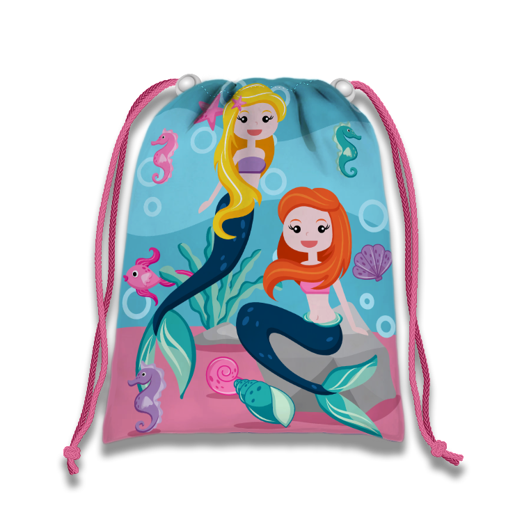 Mermaids Drawstring Tote Bag (10 Pack) - BirthdayGalore.com