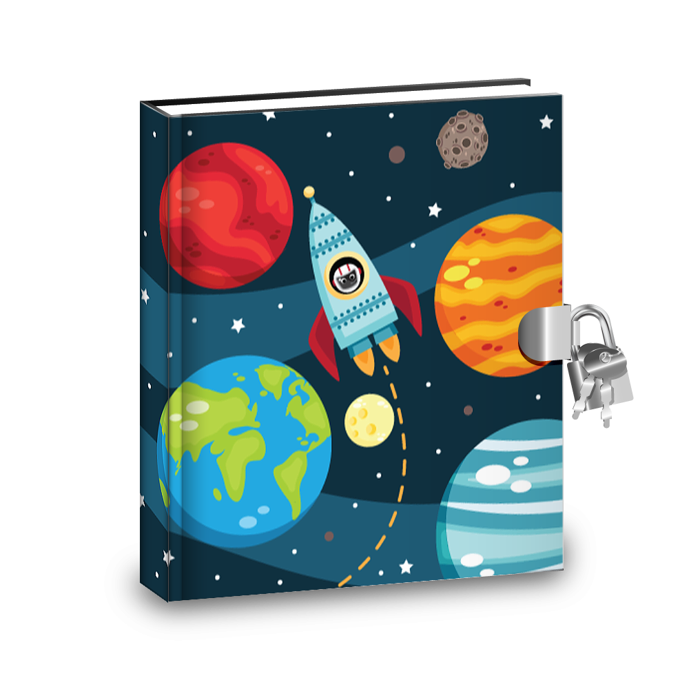 Gift Idea: Space Kids Diary With Lock - BirthdayGalore.com