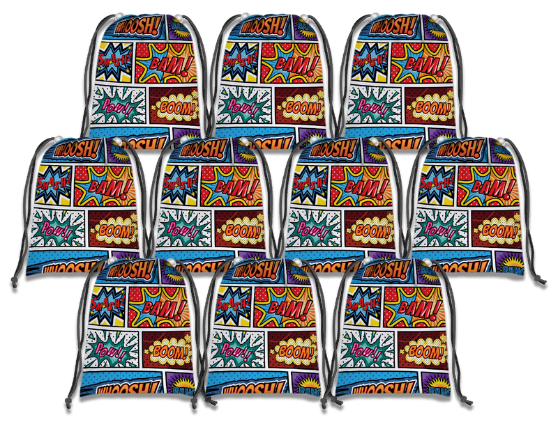 Superhero Drawstring Tote Bag (10 Pack) - BirthdayGalore.com