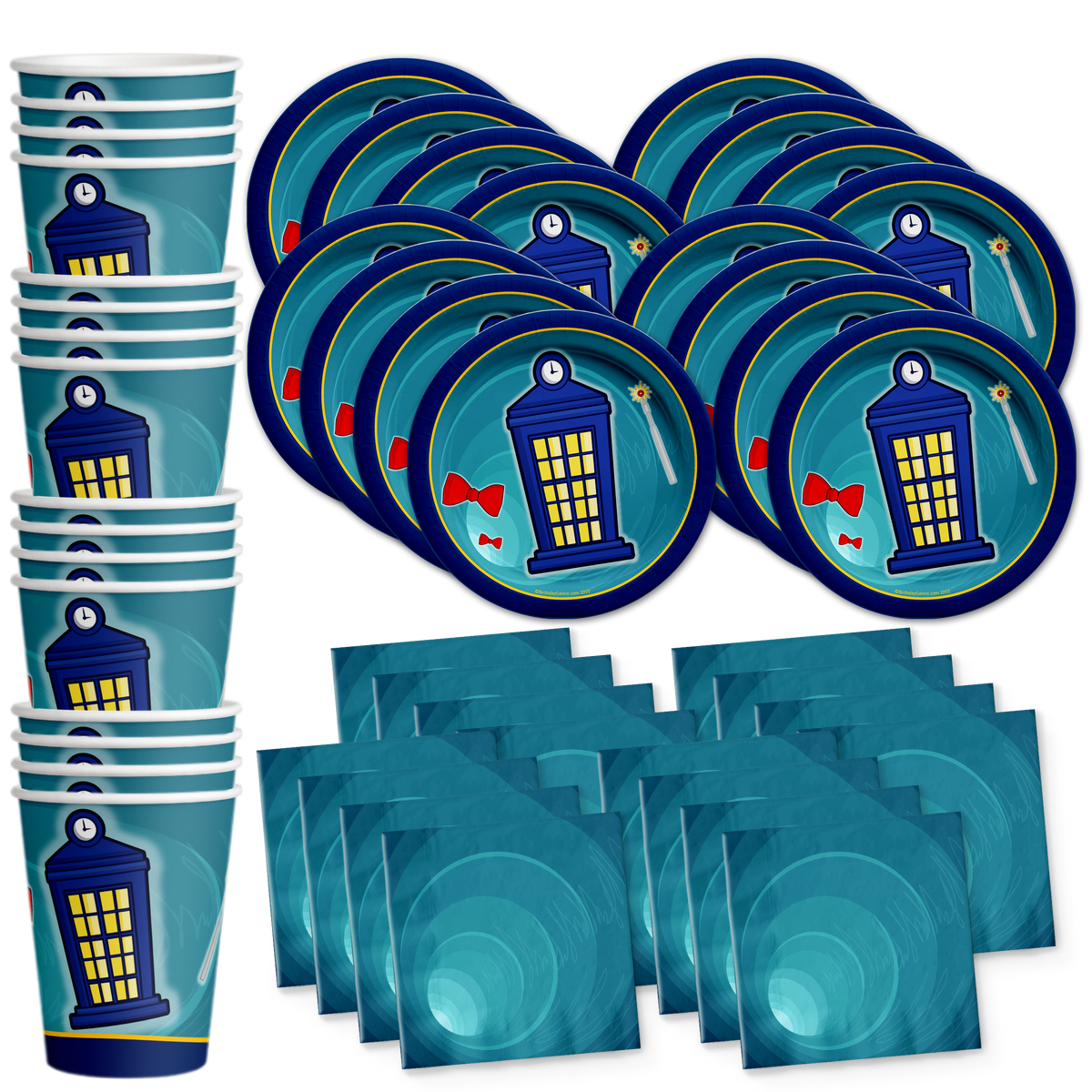 Time Traveler Party Tableware Kit For 16 Guests - BirthdayGalore.com
