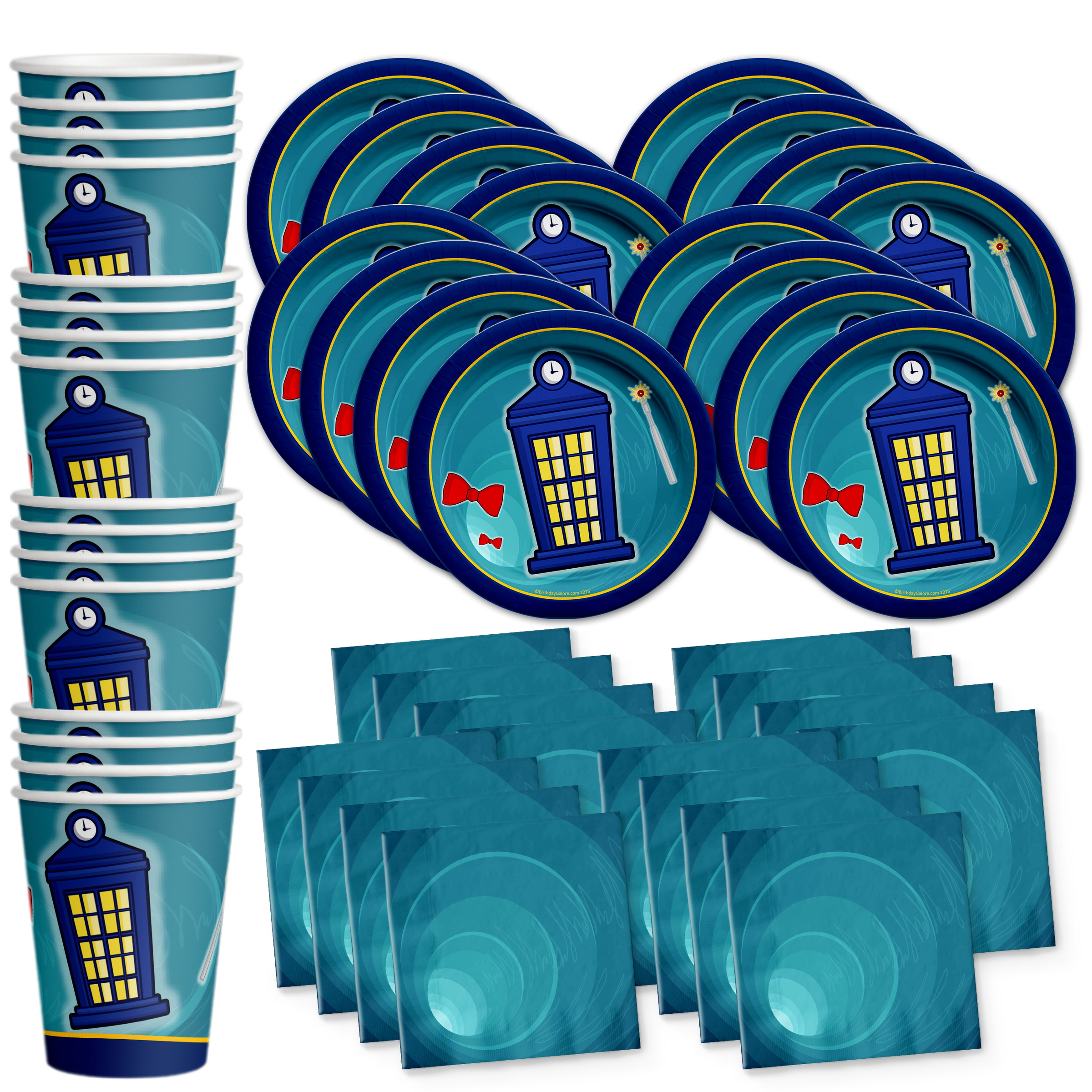 Time Traveler Party Tableware Kit For 16 Guests - BirthdayGalore.com