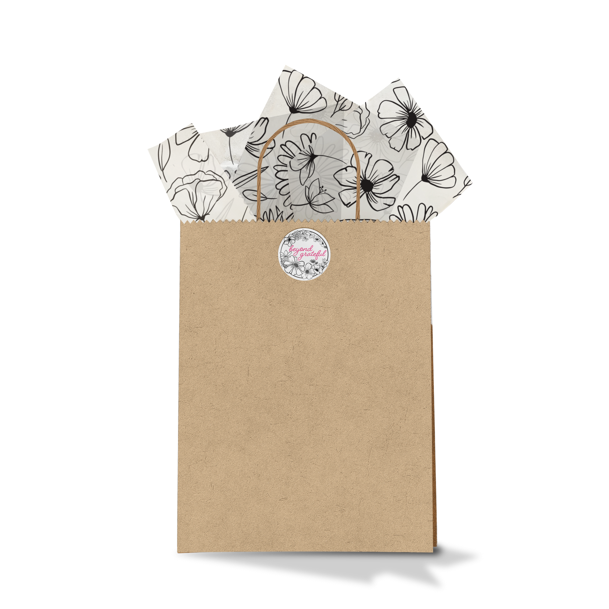 Black and White Floral Designer Tissue Paper for Gift Bags