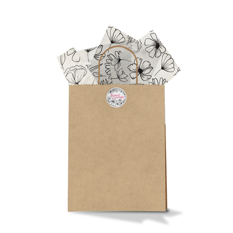 Black and White Floral Designer Tissue Paper for Gift Bags