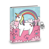 Gift Idea: Rainbow Unicorn Kids Diary With Lock - BirthdayGalore.com
