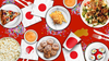 Japan Flag Birthday Party Tableware Kit For 16 Guests