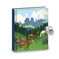 Gift Idea: Wild Horses Kids Diary With Lock - BirthdayGalore.com