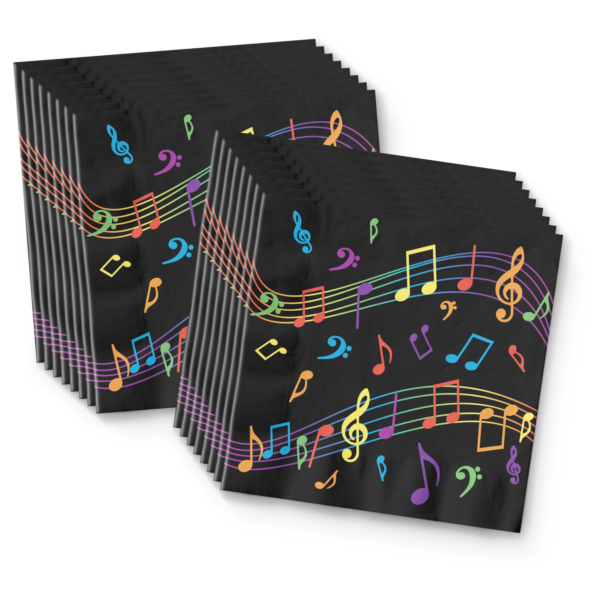 Colorful Music Notes Birthday Party Tableware Kit- 16 Guests