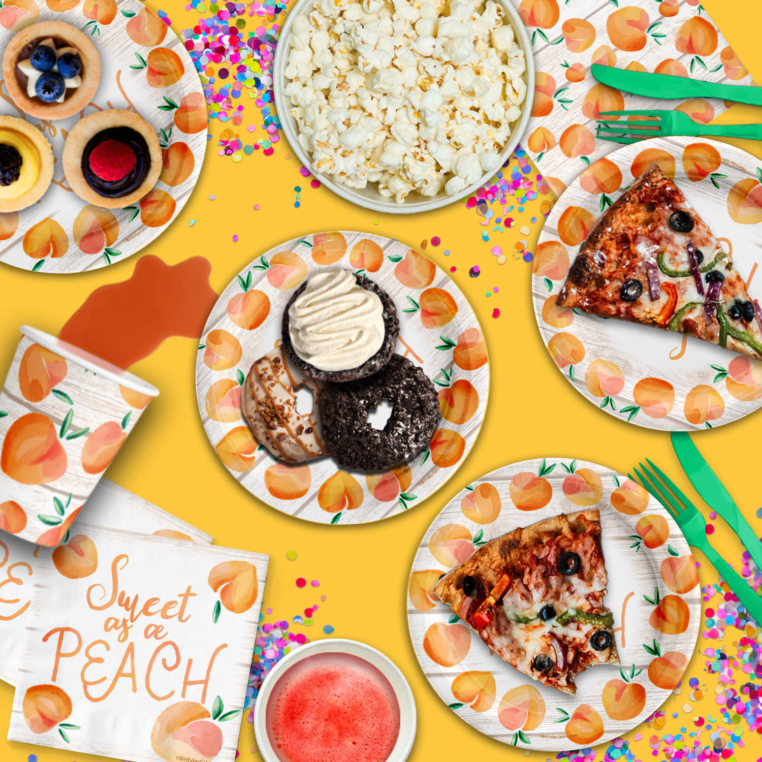 Check Out Sweet As A Peach Party Tableware Kit For 16 Guests